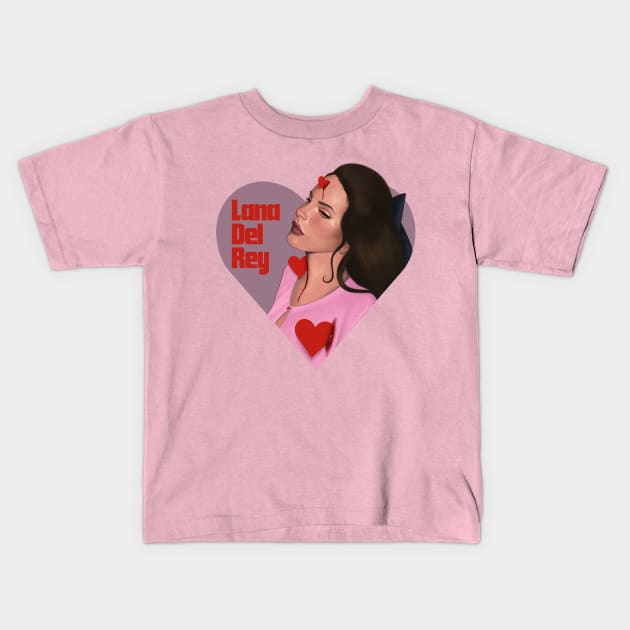 Lana 3 red hearts Kids T-Shirt by thelamehuman